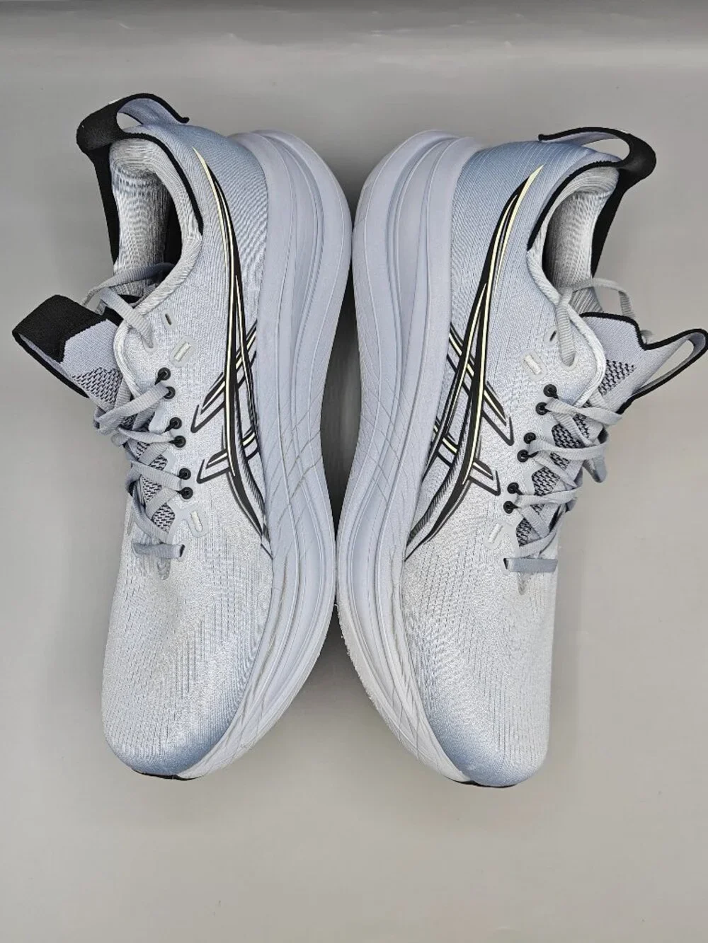 ASICS Gel Nimbus 28 Running Shoes Grey Blue Black Size 13 Men's 1011C127